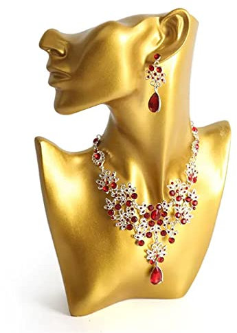 IXART Schmuckständer/Schmuckhalter Harz Halskette Anhänger Kette Ohrring Schmuck Schmuck Büste Mannequin Organizer Halter Ständer Foto Requisite for Halskette, Gold Schmuckaufbewahrung