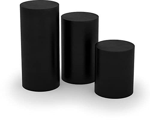 FORVEGA Stand de Forme Cylindrique Tubus - Support de Pot - Colonnes Décoratives - Présentoir pour Fleurs - Décoration Fêtes, Mariage, Anniversaire, Aperitif - 80 x 40 cm - Noir