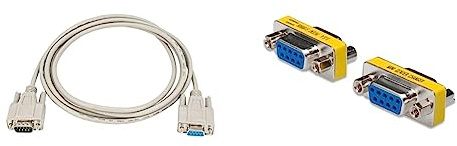 AKYGA AK-CO-01 RS-232 Kabel DB9 D-Sub 9 Polig Adapter Stecker auf Buchse 2 m & DIGITUS D-Sub 9 Gender-Changer - Adapter - 9-Pin Kupplung - Buchse zu Buchse - RS-232 - RS-485 - TTL - Metallgehäuse