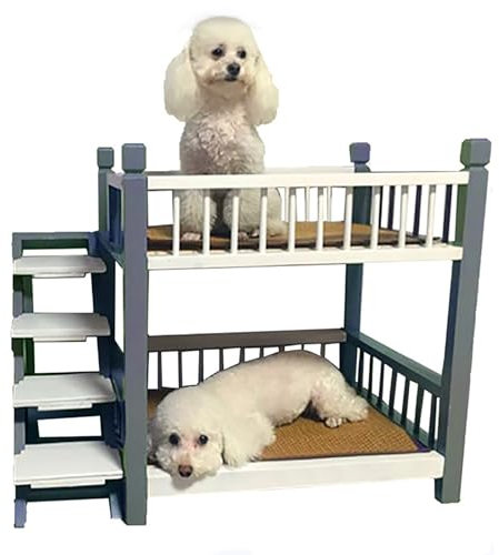 Hundebett Grosse Hunde, Dog Bed Stand, rutschfest HundeköRbchen Hundebetten mit Rand, Bequem Anti Stress Hundebett XL for Grosse Hunde und Katzen, Wooden Dog Bed Frame, 80 x 62 x 82 cm Grau ( Color :
