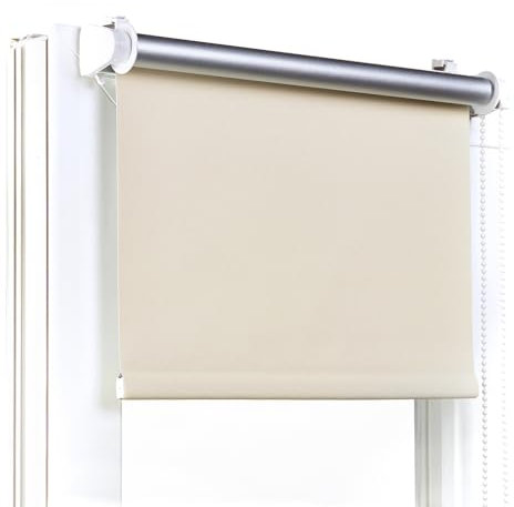 Fenster DEKOR - Rollos Für Fenster Ohne Bohren Ecru - Verdunkelungsrollo B90 x H150 cm - Klemmrollo Verdunkelung - Fensterrollo Für Balkontüren - Verdunklungsrollo Leicht Zu Installieren - Klemmfix
