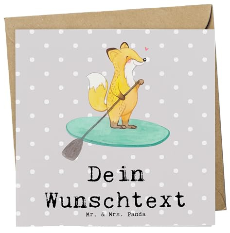 Mr. & Mrs. Panda karte personalisiert Fuchs Stand Up Paddling - Personalisierte Geschenke, Paddle Boarding, Postkarte, SUB, Geschenk, Subben, Grußkarten, Karten