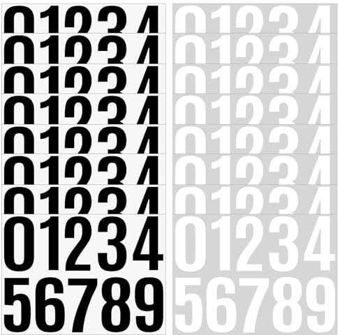 10 cm Groß Zahlen Aufkleber, 16 Blätter 160 Stück Nummernaufkleber Selbstklebende Klebezahlen, Wasserdicht Hausnummer für Postfach Schilder Fenster Haus Geschäft Mülltonne