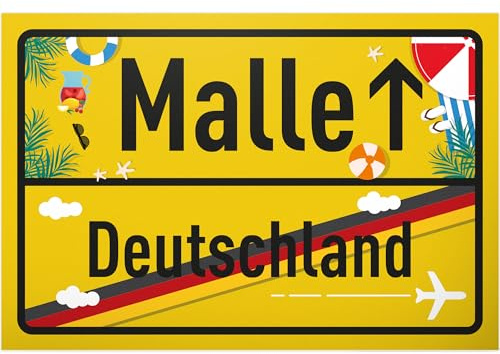 DankeDir! Malle Mallorca - Kunststoff Schild 30 x 20 cm - Alkohol Geburtstagsdeko Partydeko Geschenkidee Geburtstagskgeschenk - für ihn JGA lustiger Spruch Geschenk Männer Party