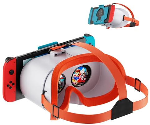 Casque VR pour Nintendo Switch et OLED Switch, Lunettes de réalité virtuelle avec lentilles HD réglables et Sangle de tête Confortable, kit Labo VR 3D pour Accessoires Switch