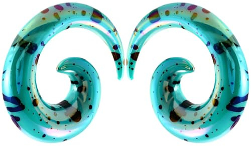 1 Paar Weiß 2 mm(12 G) Acryl Dehnspiralen Plugs Tunnel Kegel Dehnungsschnecke Acrylkegel Ohrstecker Dehnschnecke Set Ohrringe Dehnstab Piercing Spirale Ohr Expander Frauen Herren