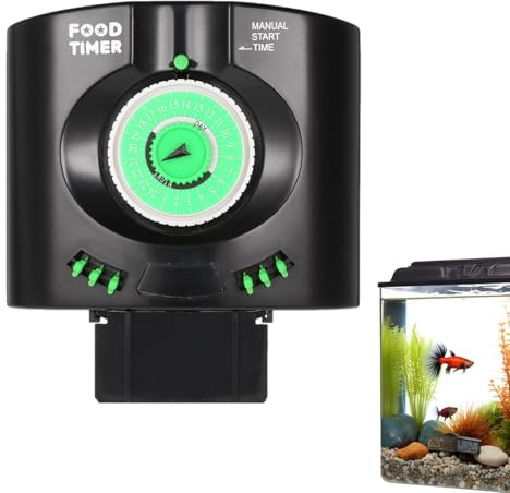 Automatic Aquarium Feeder, Fish Food Feeder With Timer, Moisture Proof Fish Food Dispenser, Large Capacity Fish Feeder, Firmly Fixed Electric Auto Fish Feeder for Different Types of Fish and Aquariums