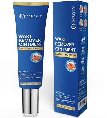 MEOLY Fast-Acting Wart Remover Cream: Salicylic Acid Wart Remover for Men Women - Wart Removal for Plantar Wart, Genital Wart, H Warts, Common Wart, Flat Wart, Corn, 20g