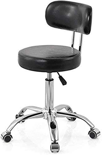OWOHYG Büro Gaming Computer s Home 360 ° Rotation Pu Leder Esszimmerstuhl Höhenverstellbar Esszimmerstuhl Friseurstuhl Kompakt Platzsparend für Restaurants Bar Cafés/Schwarz(Black)