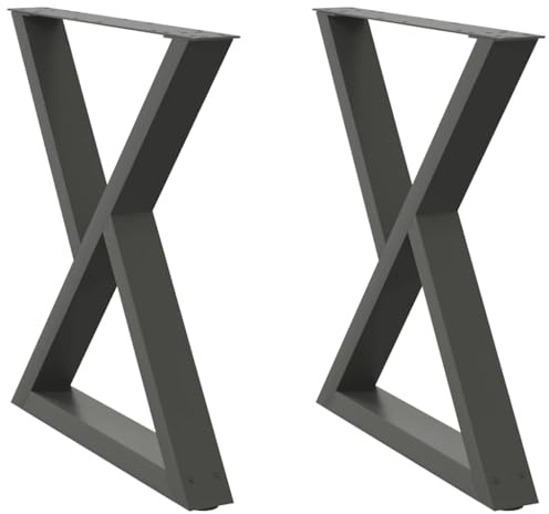 vidaXL Pieds de table à manger 2 pièces Anthracite 70 x (72-73,3) cm Acier