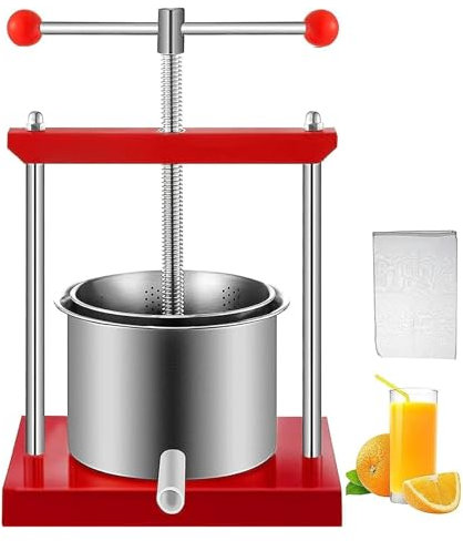 DXYOYONGOZ Pressoir A Fruits, Pressoir à Fruits Manuel, Pressoir à Double fût en Acier Inoxydable, pressoir à cidre for jus, jus d'herbes et vin