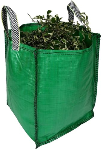 Garden Waste Bags - 120 Litre - 1 to 5 Sacks - PREMIUM GRADE - Industrial Fabric and Handles - Heavy Duty Garden/Green Waste Sack (20)