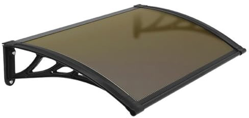 WPWSDWMX Marquise de Porte Exterieur Auvent de Porte et Fenêtre Incurvé, Protection Contre la Pluie, la Neige et Le Soleil, avec Support Métallique Noir(Brown,60 * 80cm/24 * 31in)