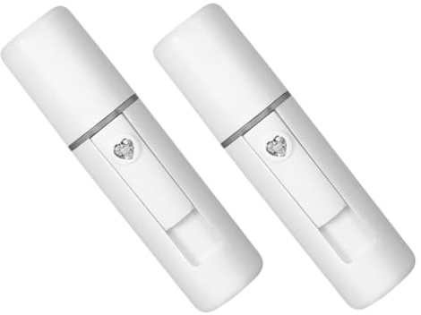 iplusmile Rociador de Bruma Facial Hidratante Nano 2 Unidades Portátil Color Claro USB para Mujer Uso Interior y Exterior Compacto