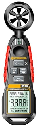 Handheld Anemometer LCD 4 Digits 9999 Count Digital Wind Anemometers 0.4~30.00m/s Speed Measurement Temperature Tester