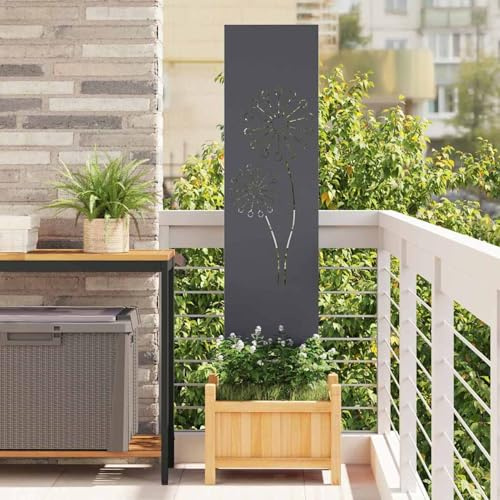 Gecheer Garten Sichtschutz-Leinwand Anthrazit 32 x 140 cm, Sichtschutzelement Sichtschutz Metall dekorative Sichtschutzwand oder Raumteiler für Garten Hof876233