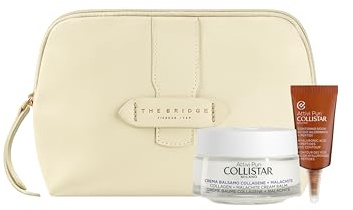Collistar Estuche Attivi Puri Crema Bálsamo Colágeno y Malaquita 50ml + Contorno de Ojos Ácido Hialurónico y Péptidos 5ml + Neceser The Bridge