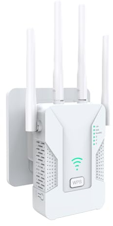 U81 Ripetitore WiFi Potente per Casa, Amplificatore Segnale WiFi 300Mbps con 4 Antenne, 2 Porte Ethernet, Modalità AP/Repeater/Router, Segnale Stabile, Compatibile con Tutti i Box Internet