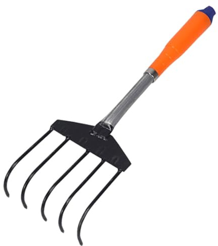 BESPORTBLE Râteau à Griffes en Acier Inoxydable 5 Dents 39 CM Outil à Main pour Fouiller Palourdes Coquillages et Crustacés Accessoire de Plage Polyvalent pour Jardinage Couleur Aléatoire
