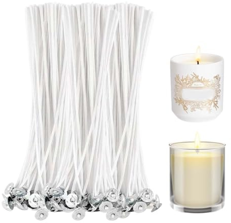 Androxeda 100 Unidades Juego De Mechas Para Velas, 12cm De Longitud, Conjunto De Pabilos Para Fabricación De Velas, Suministros Para Velas Caseras, Para Velas De Cera De Soja