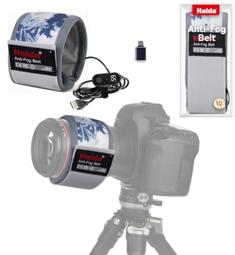 Haida Tira de calentador de rocío para lente, calentador de lentes, calentador de rocío para lente telescópica, desempañamiento y deshumidificación, USB con 3 ajustes de calor para telescopio, cámara