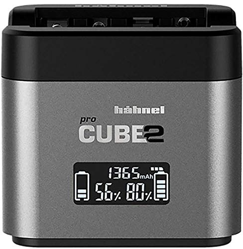 Hähnel - ProCube 2 - DSLR Duo Charger - für Nikon - EU/UK/USA Stecker - Ladegerät für EN-EL14, EN-EL15 und EN-EL25 Akkus - Eingebaute USB-Ladebuchsen & AA-Steckplätze