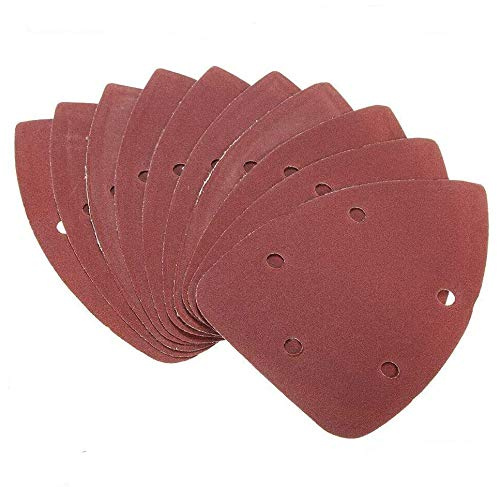 TOOLSTAR Mouse Sander Pads, 140 * 90mm 5-Hole 1000 Grits Mouse Detail Sander Triangle Sanding Papers Sandpaper Sanding Sheets Black and Decker Palm Sander All Grit (10 PCS)