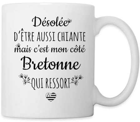 Spreadshirt Mon Côté Bretonne Ressort Mug Blanc, taille unique, blanc