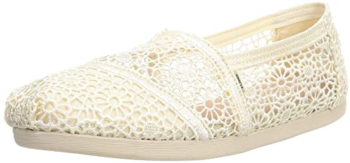 TOMS Women's Moroccan Corchet Alpargata Loafer Flat, Off-white, 5.5 UK