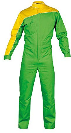 BrolloGroup Tuta da Pilota Meccanico Monza Personalizzabile con Nome e Loghi Tute Pubblicitarie PS 40319 (giallo/verde, XL)