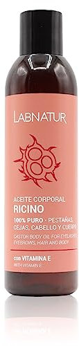 Labnatur Aceite de Ricino - 100% Puro, Natural y Prensado en Frío - Estimula el Crecimiento de Cabello, Pestañas, Cejas y Uñas - Hidrata, Nutre y Suaviza - 200 ml