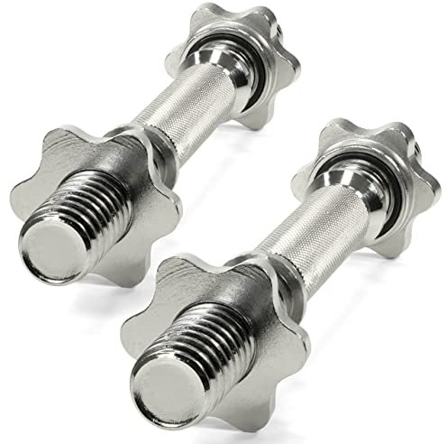 MAXXIVA Kurzhantelstange 2er Set Hantelgriff Krafttraining Gewichtsstange silber gerändelt 35 cm cm rutschfest