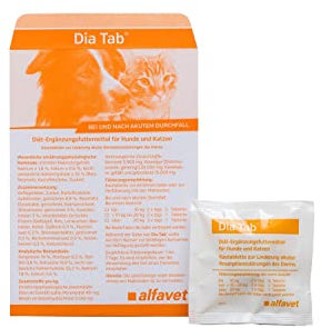 alfavet Dia Tab Kautabletten bei Durchfall für Hunde und Katzen - Bundle - 15 x 5,5g