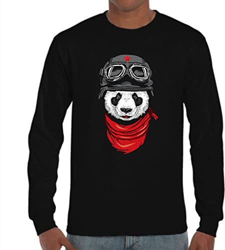 Camiseta Manga Larga de Hombre Panda Divertido 113