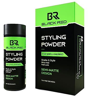 Black Red Semi-Matte Hair Styling Powder for Men, 20g | Medium-Strong Hold | Semi-Matte Finish | Lightweight, Non-Sticky | Instant Volume & Natural Texture for All Hair Types