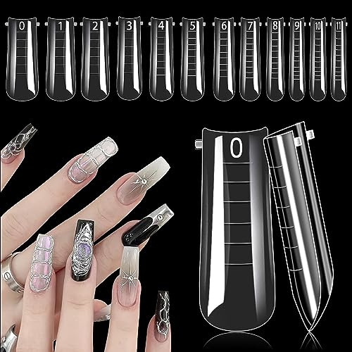 120 Pièces Faux Ongles Capsule Ongles, Transparente Acrylique Extension D'ongle Faux Ongles, Nail Art Manucure Outils pour Femme Fille