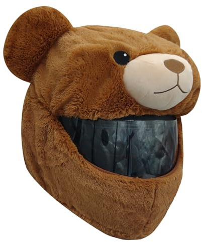 Helmüberzug für Motorradhelm, lustiges Design und Geschenke (Nur Überzug. Helm Nicht inbegriffen) Umfassende Wärme (Brown)