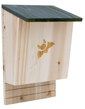 Spetebo Fledermaushaus aus Holz - 28 x 18 cm - Feldermauskasten zum Aufhängen - Fledermaushöhle Fledermaus Unterschlupf Nistkasten Box