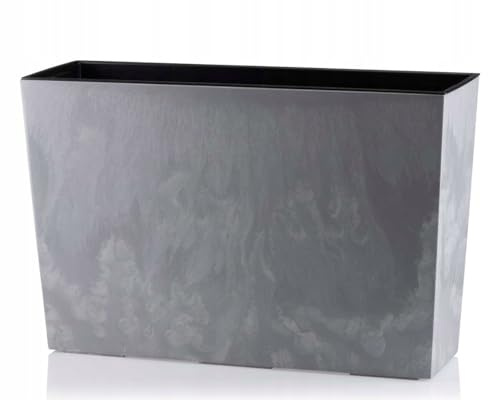 HowHomely Maceta Bloom 12 L Macetas Cubremacetas Gris Plástico 36,2 cm x 56 cm x 19 cm Decoración