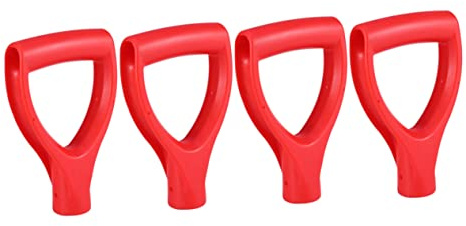 POPETPOP 4pièces Manche De Pelle Plastique Lot de Poignée De Rechange pour Bêche Manche Suspendue Rouge Poignée Main Ergonomique Antidérapant Facile Installer