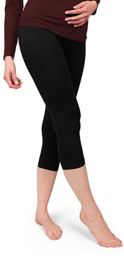 Basic Treasure Capri Leggings Damen 3/4, High Waist, Schwarz, M