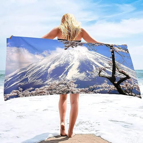 okoikfc 3D Strandtuch 150x200 cm Schneeberg Badetuch Groß Schneeberg Microfaser Handtücher Weich Schnell Trocknen Strandhandtuch Herren Frauen Badetücher, Strandtücher Strandlaken Handtuch A1861