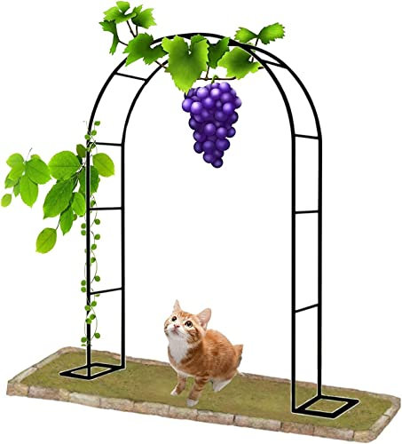 QGBOXDSV Rosenbogen, Garten-Torbogen Aus Metall, Pergola Rankhilfe Verzinkt Rost, Laubengang Rankgestell Mit Sockel Für Verschiedene Kletterpflanzen, Einfache Montage, 6 Größen,140x230x40CM