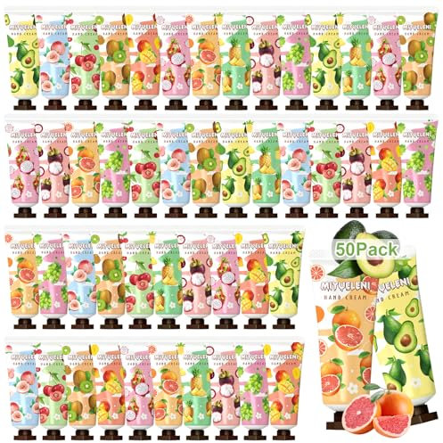 Set Regalo di Crema per Le Mani,50 Confezioni di Crema per Le Mani, Regalo di Donne per Mani Secche e Screpolate,Mini Lozione per Le Mani,Crema idratante,Piccolo Regalo per Donne,Bompleanno, Natale