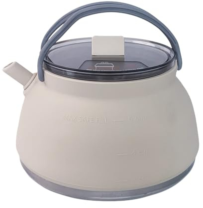 GETBSTOOP 1.5L Portable Camping Kettle With Handle - Collapsible Water Boiler With Stainless Steel Bottom for Hiking and Backpacking