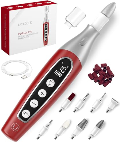 PediLux Pro Kit de manucure et pédicure professionnel sans fil, ensemble de limes à ongles électriques sans fil, machine à ongles, outils pour ongles d'orteils, filtre, polissoir, ponceuse, broyeur