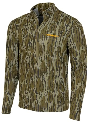 Muddy Outdoors Men's TRX Lightweight Quarter Zip Shirt Mossy Oak Bottomland Large