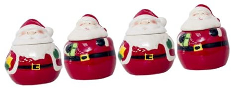 PRETYZOOM 4 Tarros De Cerámica Para Condimentos Cuencos De Condimentos Navideños Cajas De Dulces De Navidad Azucarero De Navidad Con Tapa Tarros De Galletas De Navidad Tarro De