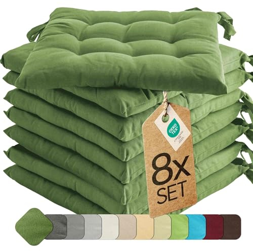 etérea Basic Sitzkissen 40x40 cm 8er Set mit Bändern Indoor Outdoor Kaktus | Mit Bändern · Fest gepolstert · Indoor & Outdoor · 30°C waschbar · 55% Baumwolle, 45% Polyester · OEKO-TEX Made in Green