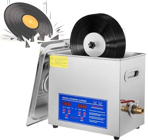 Lakenbroade Ultrasonic record cleaner Vinyl record cleaning machine Cleaner with Digital Timer&Heater Professional 40kHz Advanced Vinyl record cleaning machine for Wrench Screwdriver Repairing Tools